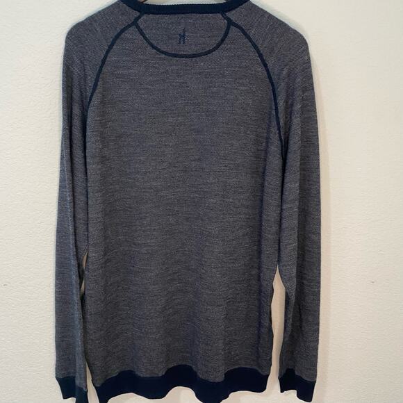 Johnnie O Sweater Mens Size XL Boggs Bird's Eye Crewneck Merino Wool MSRP $198 - Picture 2 of 9